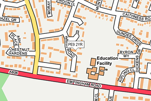 PE9 2YR map - OS OpenMap – Local (Ordnance Survey)