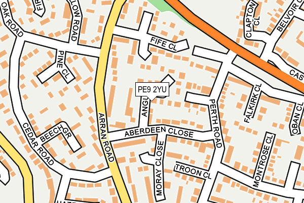 PE9 2YU map - OS OpenMap – Local (Ordnance Survey)