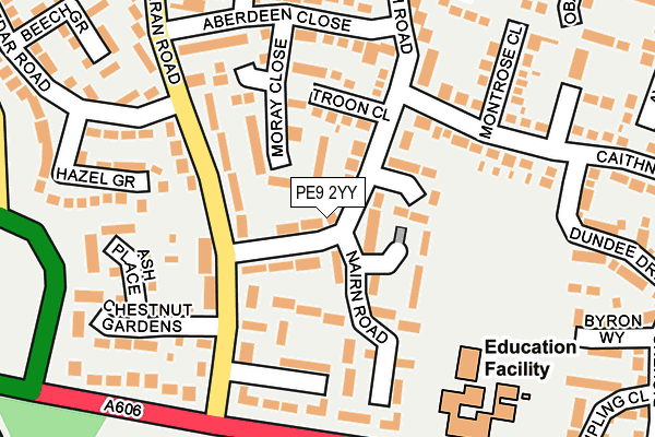 PE9 2YY map - OS OpenMap – Local (Ordnance Survey)