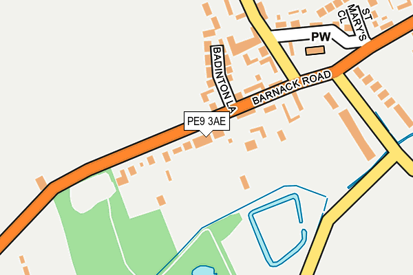 PE9 3AE map - OS OpenMap – Local (Ordnance Survey)