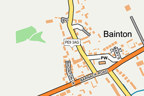PE9 3AG map - OS OpenMap – Local (Ordnance Survey)