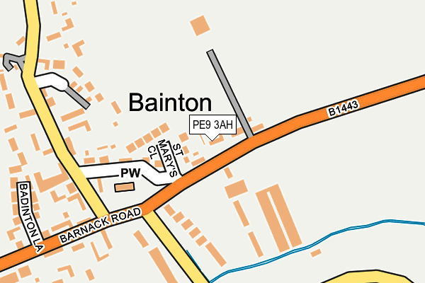 PE9 3AH map - OS OpenMap – Local (Ordnance Survey)