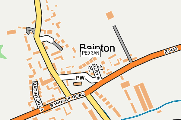 PE9 3AN map - OS OpenMap – Local (Ordnance Survey)