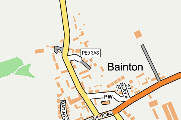 PE9 3AS map - OS OpenMap – Local (Ordnance Survey)