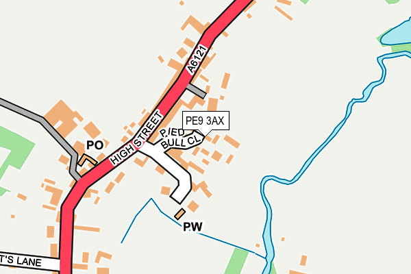 PE9 3AX map - OS OpenMap – Local (Ordnance Survey)