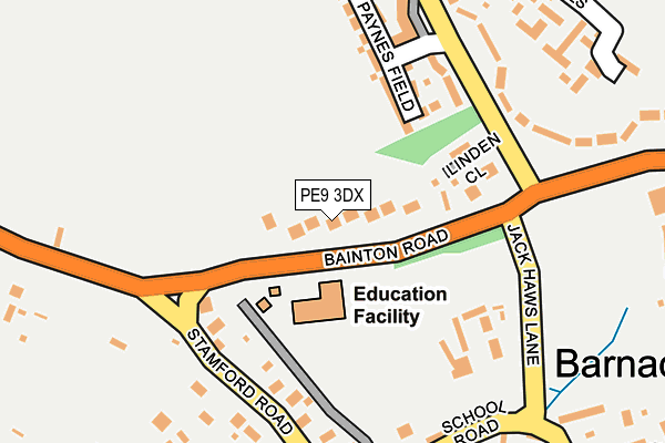 PE9 3DX map - OS OpenMap – Local (Ordnance Survey)