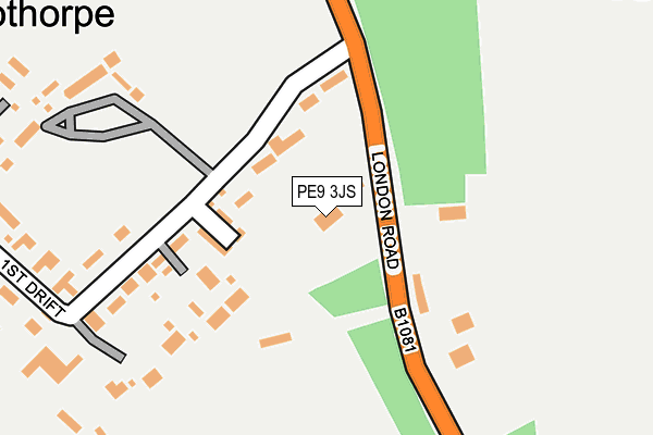 PE9 3JS map - OS OpenMap – Local (Ordnance Survey)