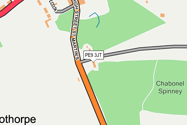 PE9 3JT map - OS OpenMap – Local (Ordnance Survey)