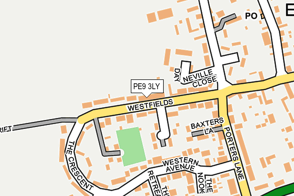 PE9 3LY map - OS OpenMap – Local (Ordnance Survey)