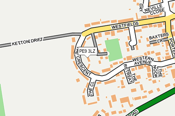 PE9 3LZ map - OS OpenMap – Local (Ordnance Survey)