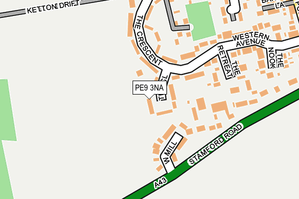 PE9 3NA map - OS OpenMap – Local (Ordnance Survey)