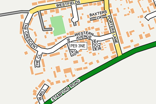 PE9 3NE map - OS OpenMap – Local (Ordnance Survey)