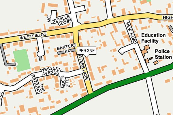 PE9 3NF map - OS OpenMap – Local (Ordnance Survey)