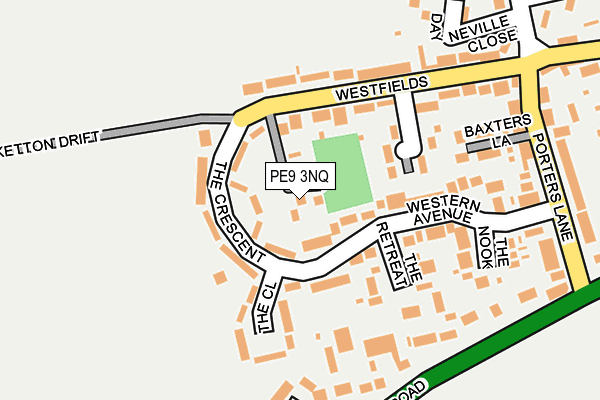 PE9 3NQ map - OS OpenMap – Local (Ordnance Survey)