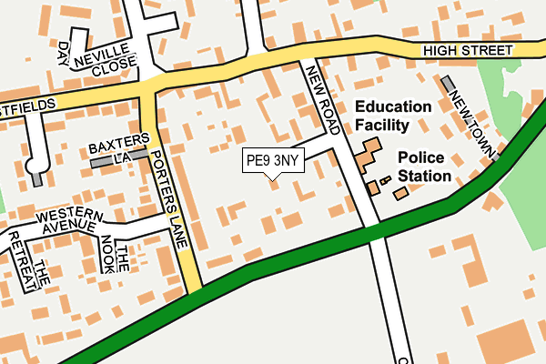 PE9 3NY map - OS OpenMap – Local (Ordnance Survey)