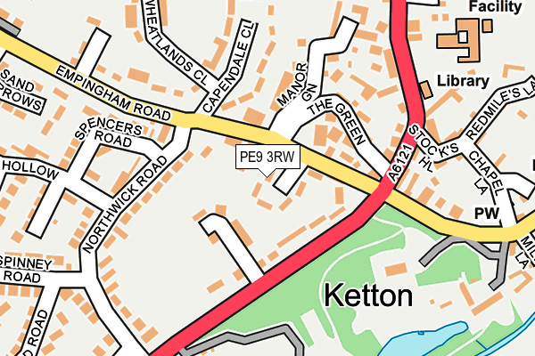 PE9 3RW map - OS OpenMap – Local (Ordnance Survey)