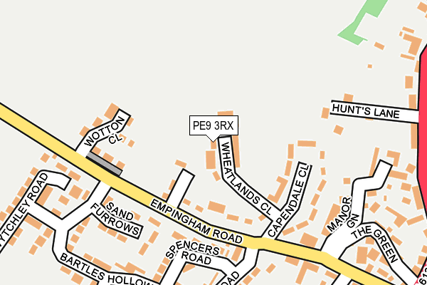 PE9 3RX map - OS OpenMap – Local (Ordnance Survey)