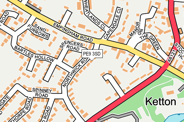 PE9 3SD map - OS OpenMap – Local (Ordnance Survey)