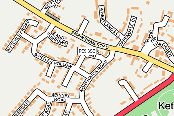 PE9 3SE map - OS OpenMap – Local (Ordnance Survey)