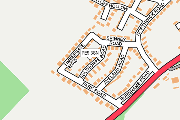 PE9 3SN map - OS OpenMap – Local (Ordnance Survey)