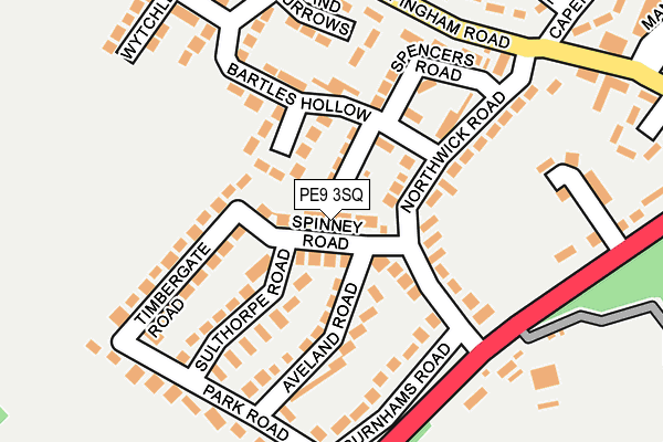 PE9 3SQ map - OS OpenMap – Local (Ordnance Survey)