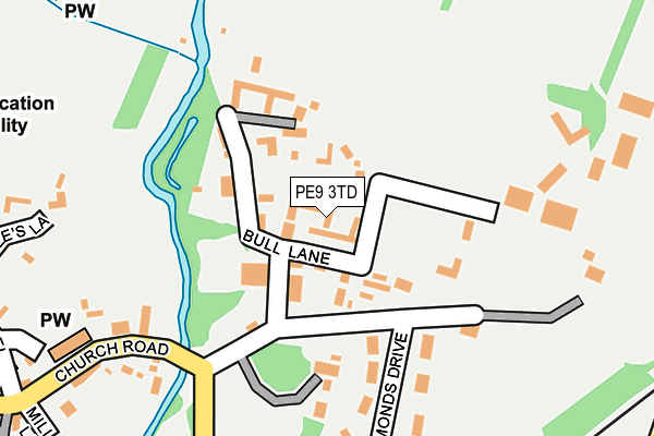 PE9 3TD map - OS OpenMap – Local (Ordnance Survey)