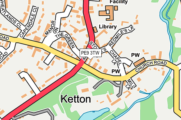 PE9 3TW map - OS OpenMap – Local (Ordnance Survey)