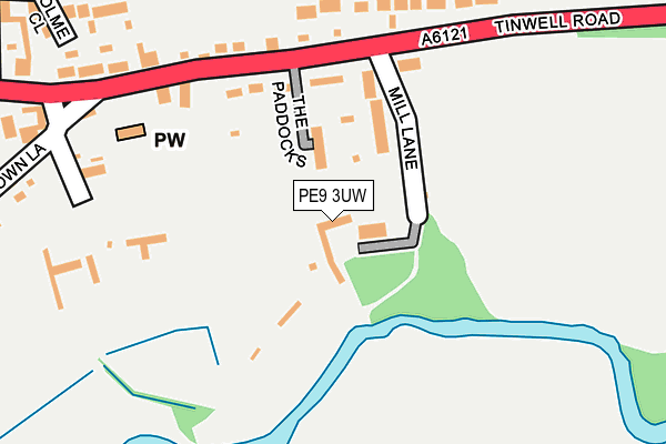 PE9 3UW map - OS OpenMap – Local (Ordnance Survey)