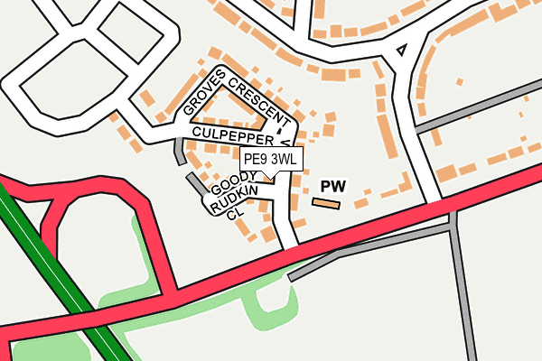 PE9 3WL map - OS OpenMap – Local (Ordnance Survey)