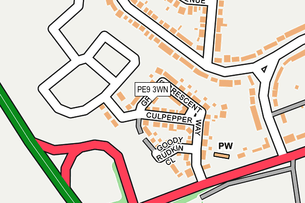 PE9 3WN map - OS OpenMap – Local (Ordnance Survey)