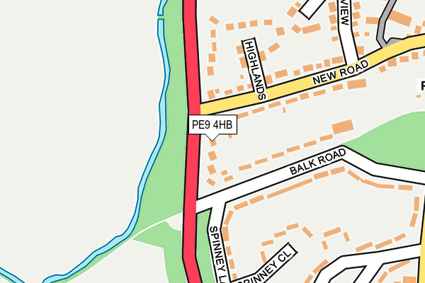 PE9 4HB map - OS OpenMap – Local (Ordnance Survey)