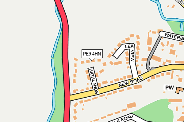 PE9 4HN map - OS OpenMap – Local (Ordnance Survey)