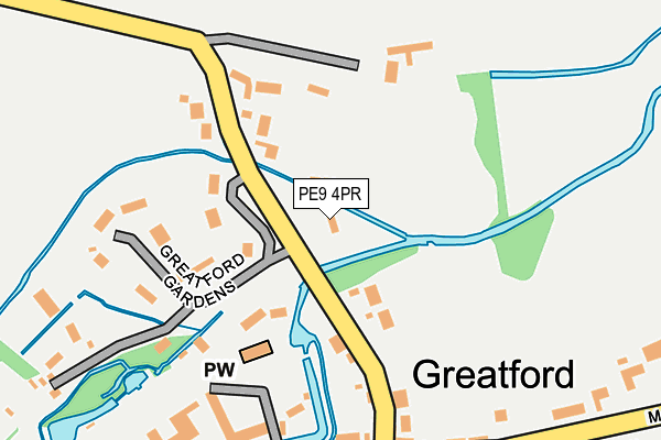 PE9 4PR map - OS OpenMap – Local (Ordnance Survey)