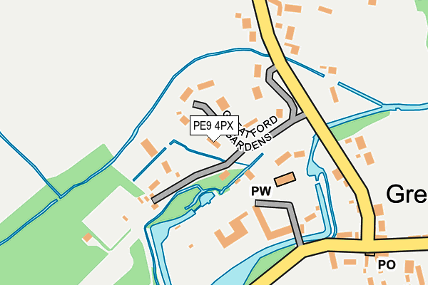 PE9 4PX map - OS OpenMap – Local (Ordnance Survey)