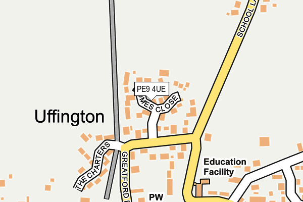 PE9 4UE map - OS OpenMap – Local (Ordnance Survey)