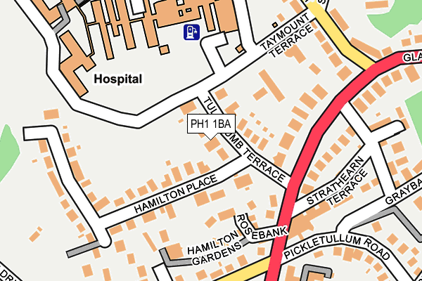PH1 1BA map - OS OpenMap – Local (Ordnance Survey)