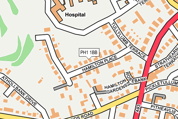 PH1 1BB map - OS OpenMap – Local (Ordnance Survey)