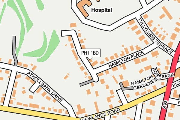PH1 1BD map - OS OpenMap – Local (Ordnance Survey)