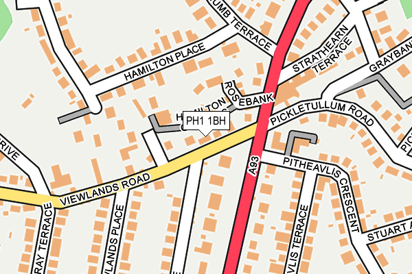 PH1 1BH map - OS OpenMap – Local (Ordnance Survey)