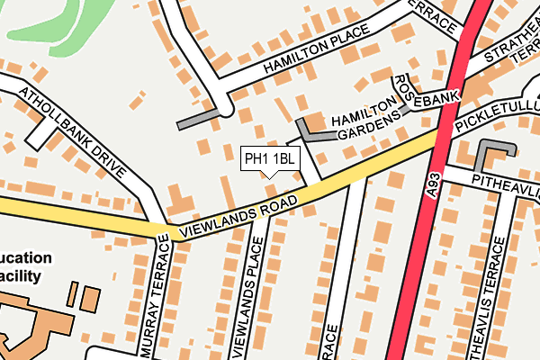 PH1 1BL map - OS OpenMap – Local (Ordnance Survey)