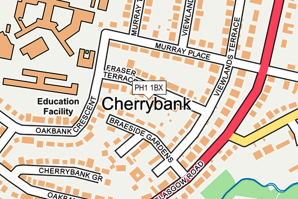 PH1 1BX map - OS OpenMap – Local (Ordnance Survey)