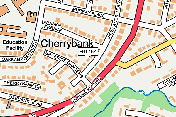 PH1 1BZ map - OS OpenMap – Local (Ordnance Survey)