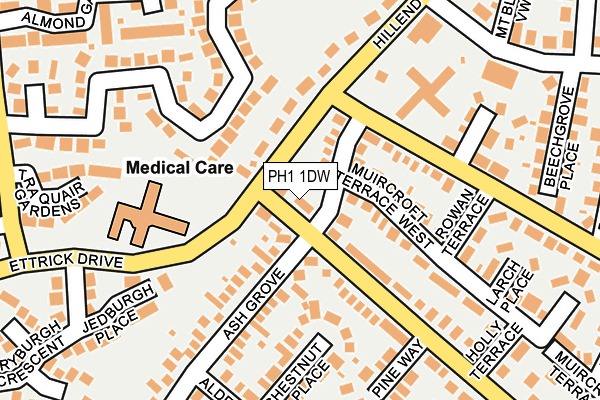 PH1 1DW map - OS OpenMap – Local (Ordnance Survey)