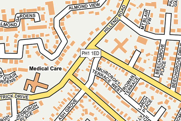 PH1 1ED map - OS OpenMap – Local (Ordnance Survey)