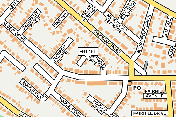 PH1 1ET map - OS OpenMap – Local (Ordnance Survey)