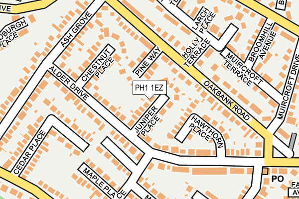 PH1 1EZ map - OS OpenMap – Local (Ordnance Survey)