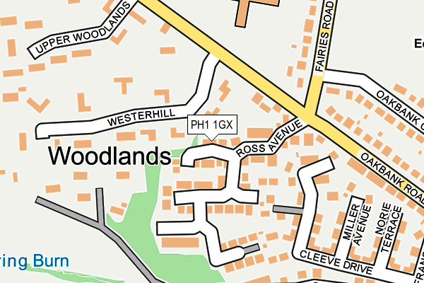 PH1 1GX map - OS OpenMap – Local (Ordnance Survey)