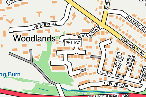 PH1 1GZ map - OS OpenMap – Local (Ordnance Survey)