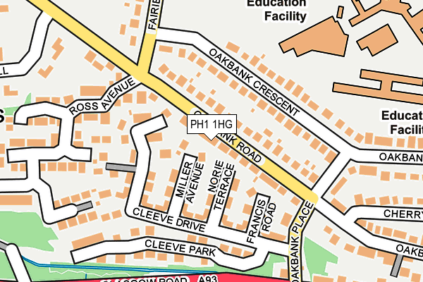 PH1 1HG map - OS OpenMap – Local (Ordnance Survey)