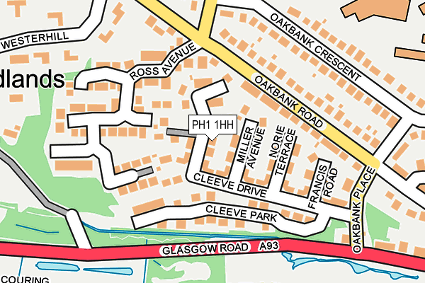 PH1 1HH map - OS OpenMap – Local (Ordnance Survey)